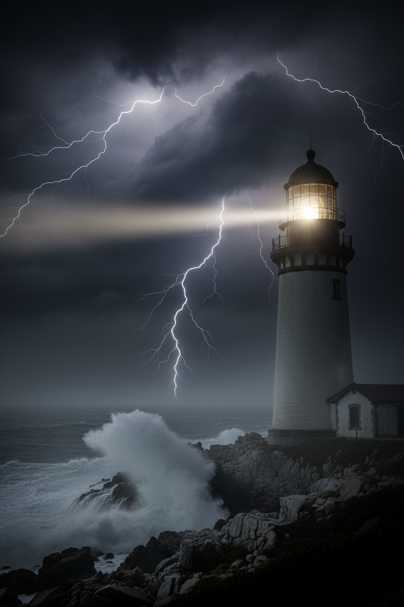 Dark Storm Lighthouse Hero